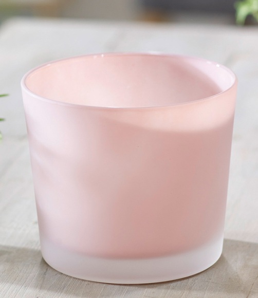 Glas-Übertopf ø 14 cm ´Soft Pink´ (1 Stück)