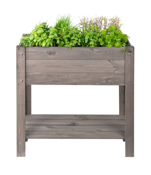 Hochbeet mit Ablage Anthrazit