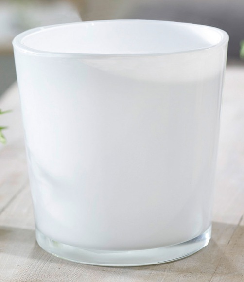 Glas-Übertopf ø 22 cm 'weiß'