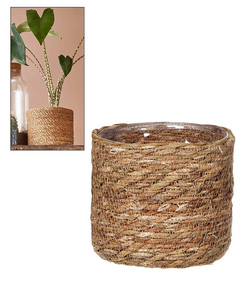 Kokos-Übertopf 'natur' ø14 cm mit Folieneinsatz