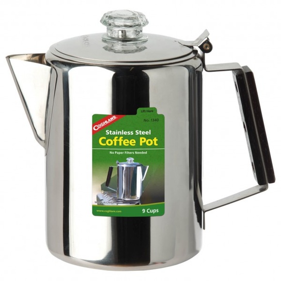 Coghlans - Edelstahlkanne Coffee Pot - Topf Gr 12 Tassen;9 Tassen grau