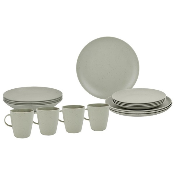 Brunner - Lunch Box - Geschirr-Set Gr 16 Pieces grau;schwarz;türkis;weiß;weiß/grau
