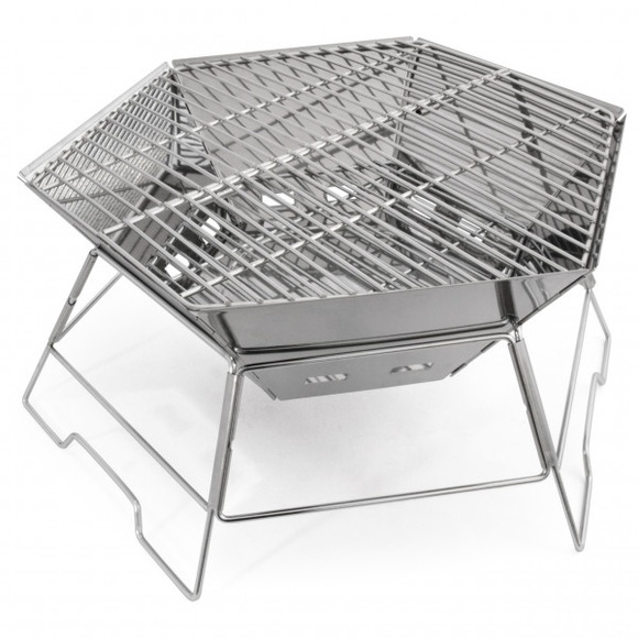 Origin Outdoors - Grill- Und Feuerschale Hexagon - Grill Gr 40 x 45 cm stainless steel