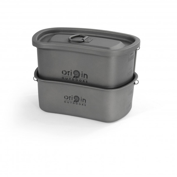Origin Outdoors - Titan Camping-Topfset - Topf Gr 750 ml + 400 ml grau