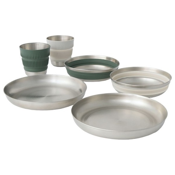 Sea to Summit - Detour Stainless Steel Collapsible Dinnerware Set - Geschirr-Set Gr 2 Person - 6 Pieces