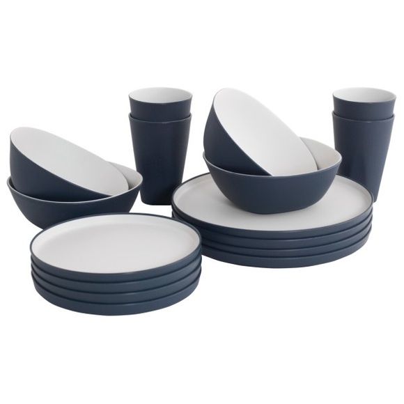 Outwell - Gala Geschirrr-Set 4 Personen - Geschirr-Set blau/grau