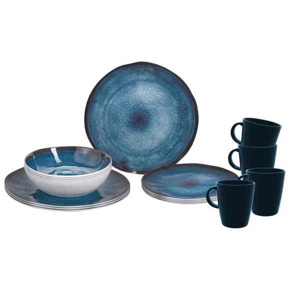 Brunner - Melamine Set - Geschirr-Set Gr 16 Pieces grau/weiß;weiß