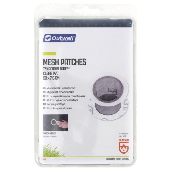 Outwell - Tenacious Tape Mesh Patches - Reparaturset schwarz/grau