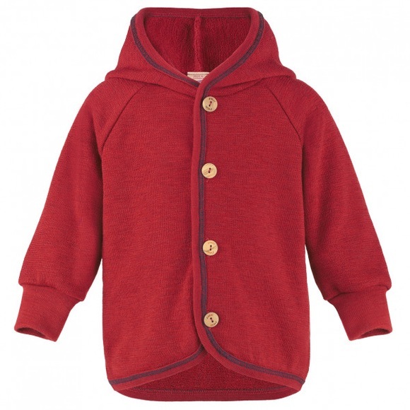 Engel - Baby-Kapuzenjacke mit Holzknöpfen - Freizeitjacke Gr 74/80;86/92 braun