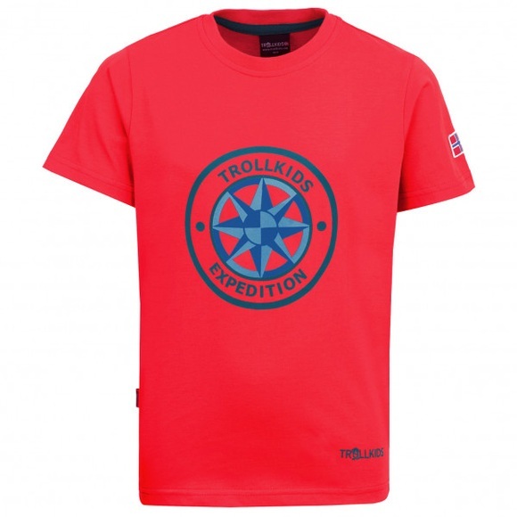 Trollkids - Kid's Windrose T - T-Shirt Gr 104 rot