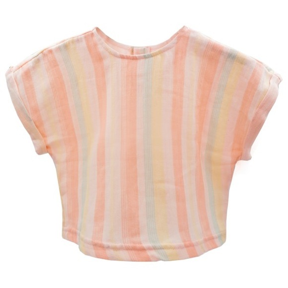 maximo - Kid's Mini Girl Top - T-Shirt Gr 98 beige/rosa