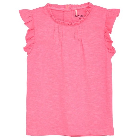 Minymo - Kid's T-Shirt S/S Frills - T-Shirt Gr 92 rosa