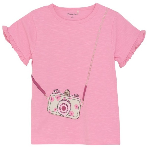 Minymo - Kid's T-Shirt S/S Little Frills - T-Shirt Gr 92 rosa