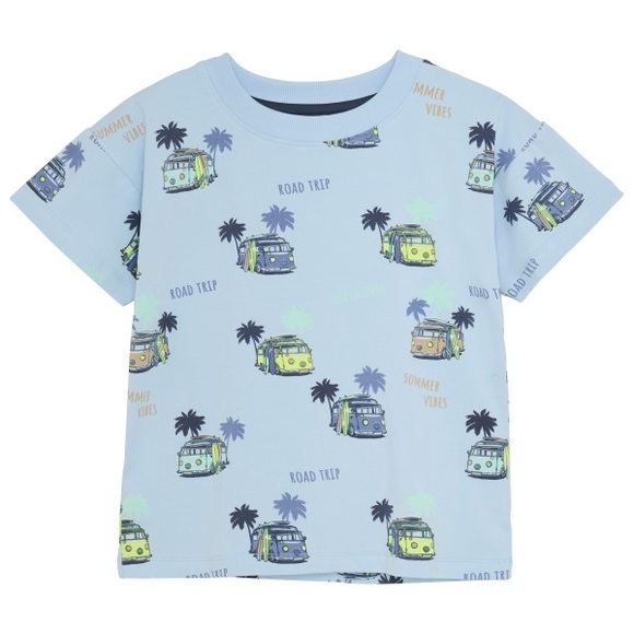 Minymo - Kid's T-Shirt S/S Single Jersey - T-Shirt Gr 86 grau/blau