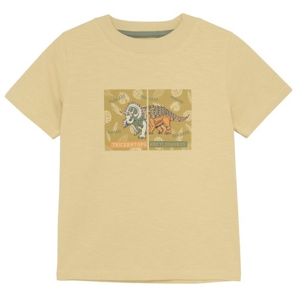 Minymo - Kid's T-Shirt S/S Slub Yarn Dino - T-Shirt Gr 86 beige