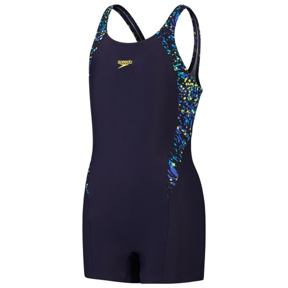 Speedo - Kid's Printed Panel Legsuit - Badeanzug Gr 128 blau