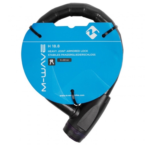 M-Wave - Panzergliederschloss H 18.8 - Veloschloss Gr Ø 18 x 800 mm blau