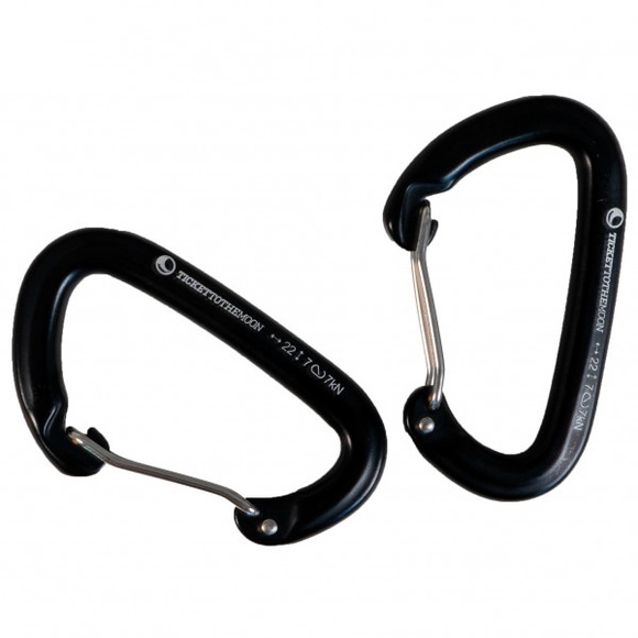 Ticket to the Moon - Pair of Aluminium AL-7075 High Strength carabiners - Hängemattenaufhängung schwarz