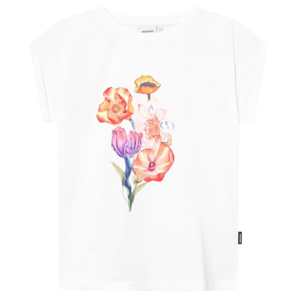 DEDICATED - Women's T-Shirt Visby Fantasy Flower Bouquet - T-Shirt Gr XS weiß