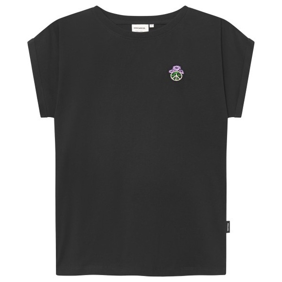 DEDICATED - Women's T-Shirt Visby Peace Bloom - T-Shirt Gr XS schwarz