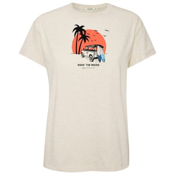 GreenBomb - Women's Nature Beach Trip Stop T-Shirt - T-Shirt Gr S beige