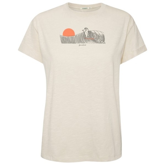 GreenBomb - Women's Animal Sloth Waves Stop T-Shirt - T-Shirt Gr XS beige