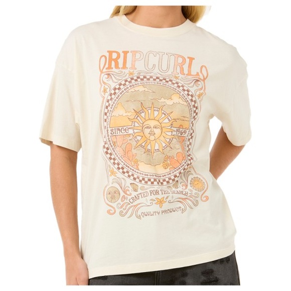Rip Curl - Women's Luna Heritage Tee - T-Shirt Gr XS beige/weiß