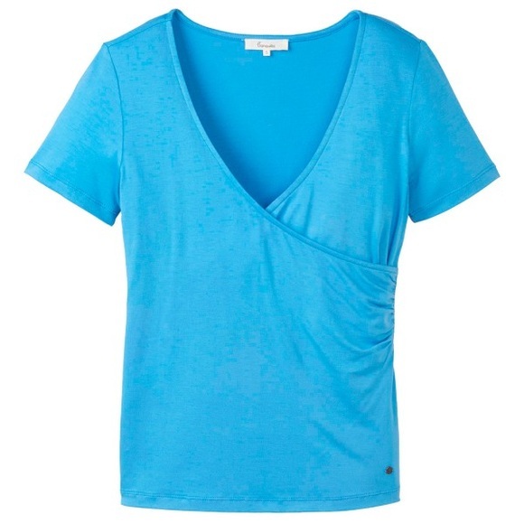 Tranquillo - Women's Shirt in Wickeloptik - T-Shirt Gr S blau