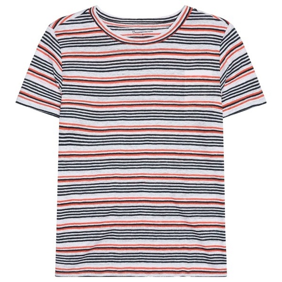 KnowledgeCotton Apparel - Women's Regular Linen Stripe - T-Shirt Gr XS bunt