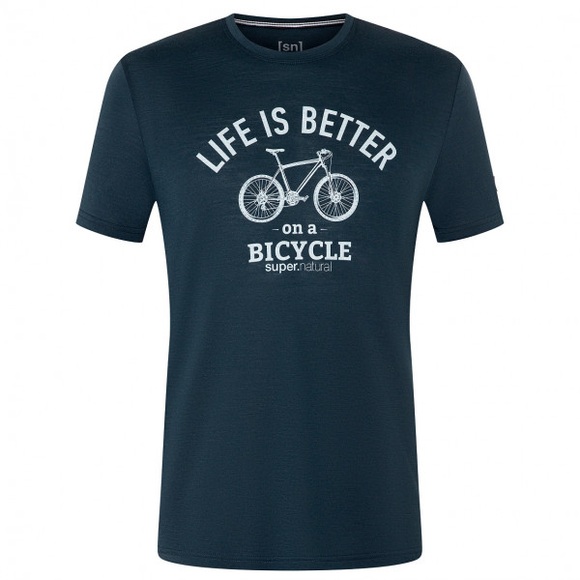 super.natural - Better Bike Tee - Merinoshirt Gr 46 - S blau
