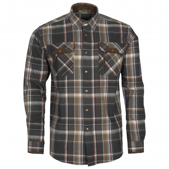 Pinewood - Prestwick Hemd - Hemd Gr L;M braun;grau;oliv