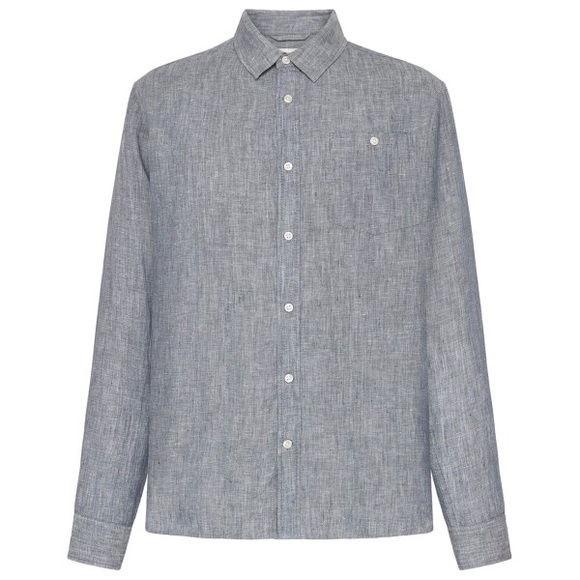 KnowledgeCotton Apparel - Regular Linen Shirt - Hemd Gr S grau
