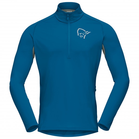 Norrøna - Fjørå Equaliser Long Sleeve Zip Top - Velotrikot Gr L blau
