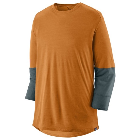 Patagonia - Merino 3/4 Sleeve Bike Jersey - Velotrikot Gr L orange/braun