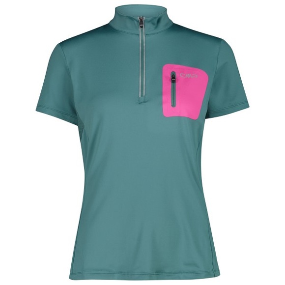 CMP - Women's Breast Pocket T-Shirt Free Bike - Velotrikot Gr 36 türkis