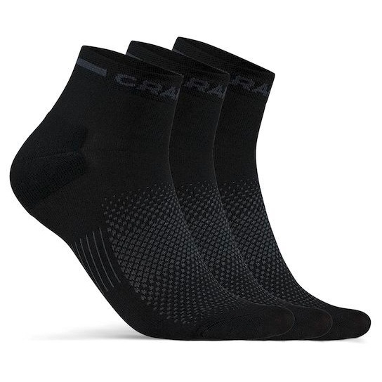 Craft - Core Dry Mid Sock 3-Pack - Velosocken Gr 43-45 schwarz