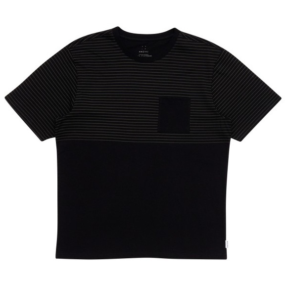 Mazine - Halfway Striped T - T-Shirt Gr S schwarz