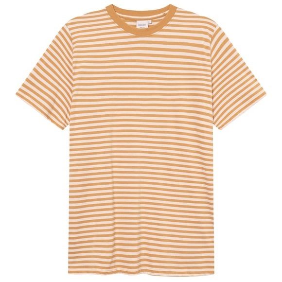DEDICATED - T-Shirt Stockholm Stripes - T-Shirt Gr M beige