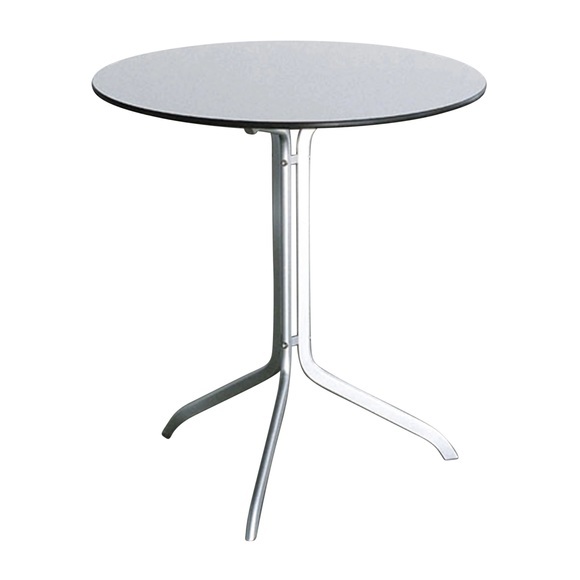 Elox-Cafeteriatisch, Farbe schwarz eloxiert, Tischplatte weiss
