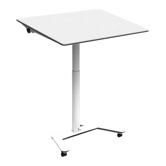 Dinamica Solo Sitz-/Stehtisch, Tischplattenbreite 800 mm, Tischplattentiefe 700 mm, Tischplatte vollkern-linoleum schwarz 4166, Untergestell schwarz