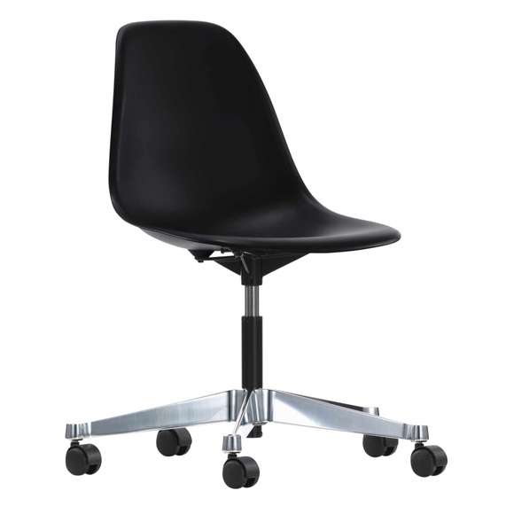 Eames Plastic Side Chair RE PSCC Bürodrehstuhl, Sitzschale RE smaragd re, Rollen rolle weich gebremst für harte böden
