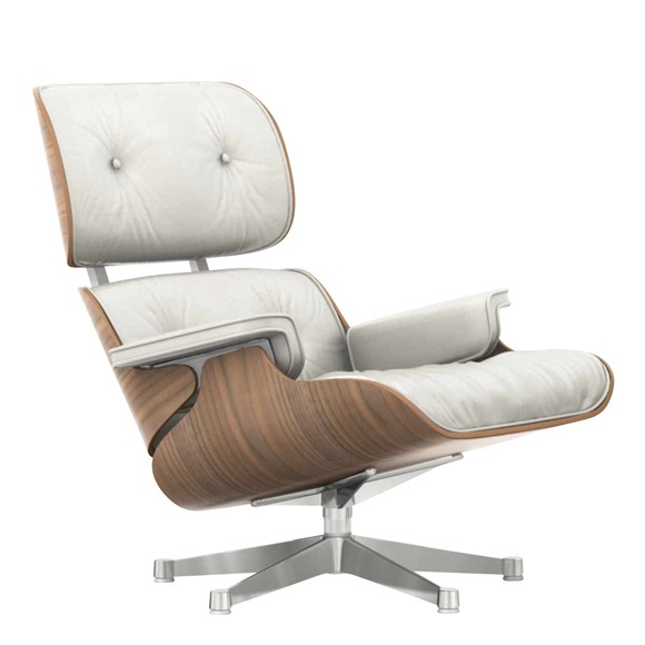 Lounge Chair - White Edition, Masse neue masse, Lederbezug premium f olive 74, Gleiter weiss für hartböden