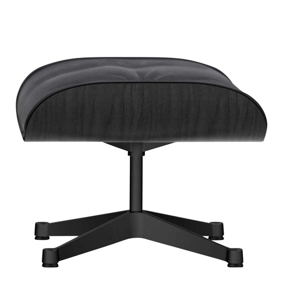 Lounge Chair Ottoman Hocker - Black Edition, Lederbezug premium f chocolate, Gleiter filzgleiter für harte böden