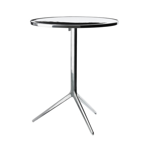 Central Klapptisch , Ausführung hpl - weiss, Grösse qudratisch - b. 55 x l. 55 cm