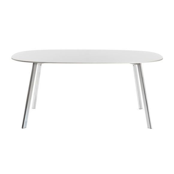 Déjà-vu Tisch, Tischplatte hpl weiss 8500, Grösse l. 124 x b. 124 cm