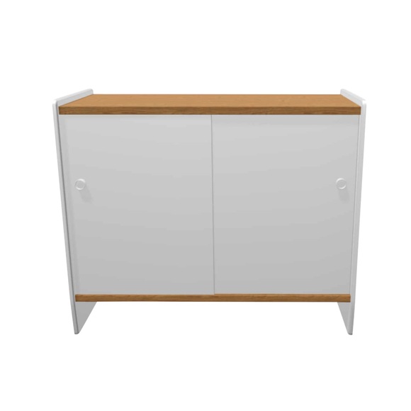 Theca Sideboard, Farbe Rahmen / Tablar aluminium schwarz 5130 / mdf nussfurniert, Breite 93 cm
