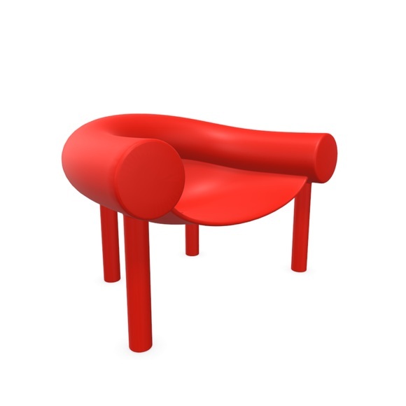 Sam Son Low Chair Sessel, Farbe rot 1004 c
