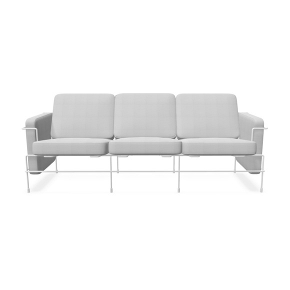 Traffic_2 Outdoor 3er Sofa, Bezug polyhedra 1101 - weiss