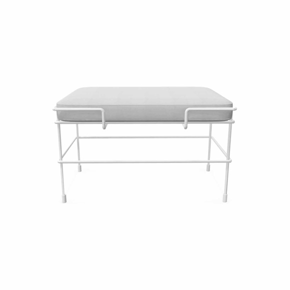 Traffic_2 Ottoman Outdoor Hocker, Bezug polyhedra 1101 - weiss