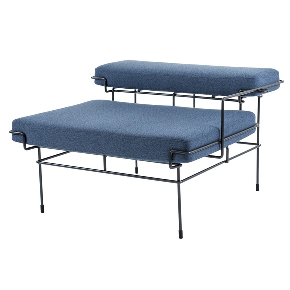 Traffic_2 Platform Sitzbank, Bezug kvadrat tonus 4 - 128/schwarz, Gestell weiss 5011